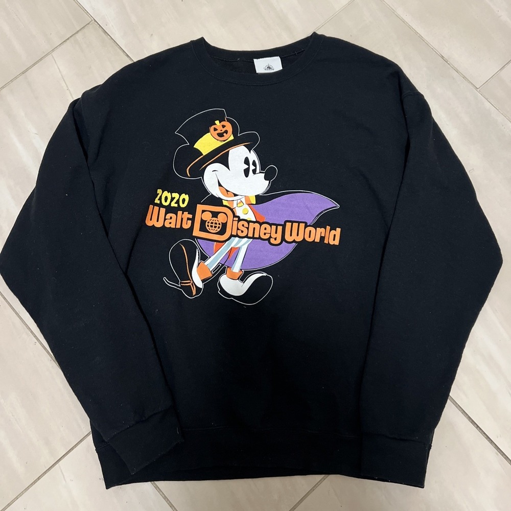 Walt Disney World Halloween  Sweatshirt 2020 Mickey Large Black Spooky